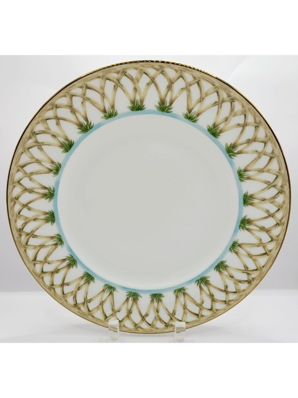 Lenox British Colonial Bamboo Luncheon Plate 9.25" Porcelain Palm Tree - Picture 2 of 7